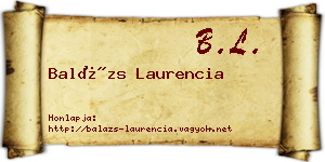 Balázs Laurencia névjegykártya